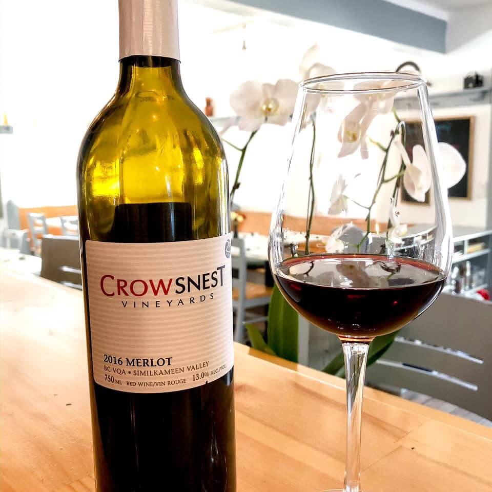 Pair our finest wines with your meal in our Dinning Room 2016 Merlot from our Wine Cellar