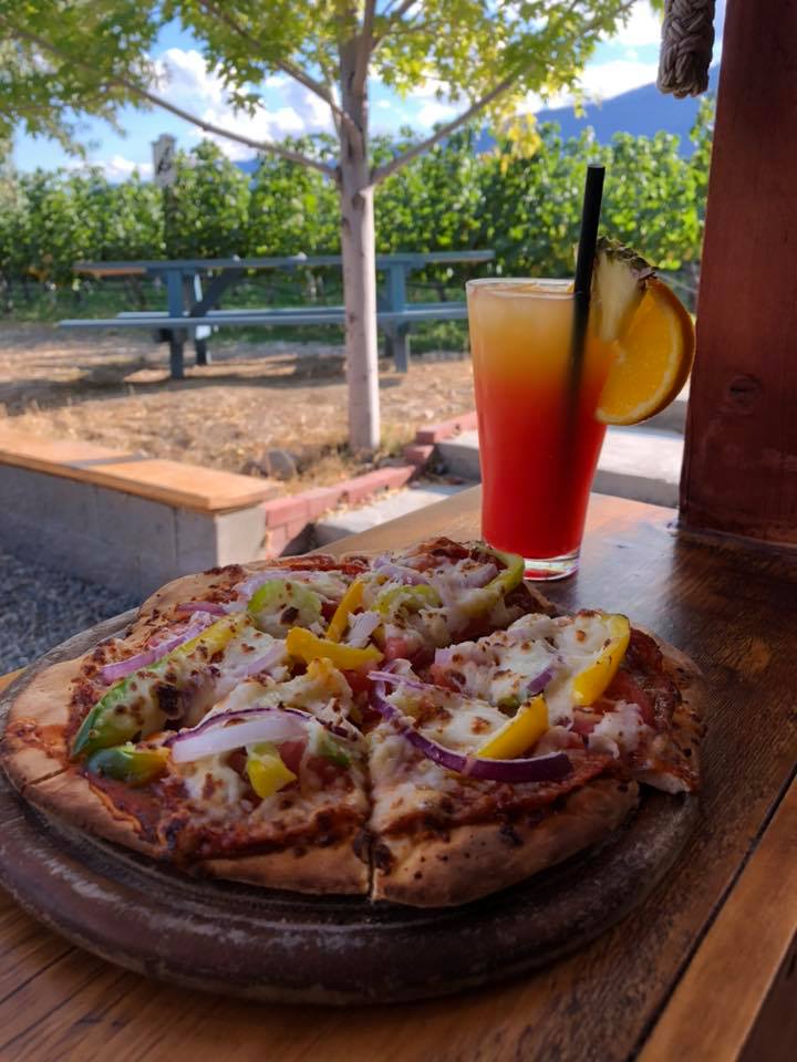 Pizza is always a popular choice at Crowsnest Vineyards